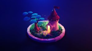 【Blender教程 P4】 幻想塔屋卡通风格建模型渲染合成教程 中文字幕！项目下载！！！-土狗cg资源站