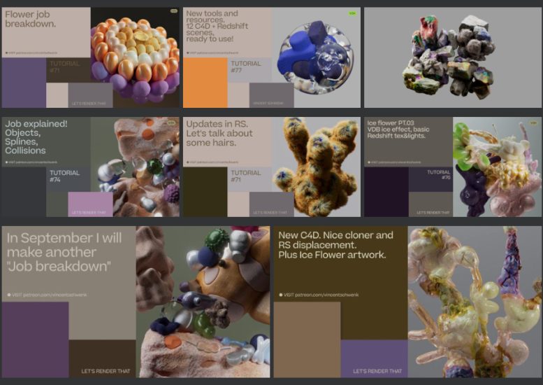 [包更新]cinema4d动效-Vincent Schwenk(更到26年2月)-土狗cg资源站