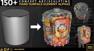 150个硬表面模型Alpha贴图【150- Hard SurfaceProp alphas.penpack】-土狗cg资源站