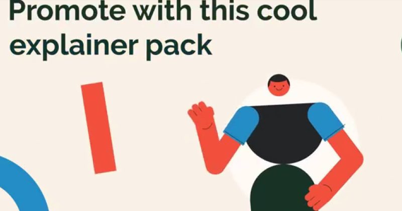 AE模板-抽象二维卡通角色MG动画 Explainer 2D Character Animation Pack-土狗cg资源站