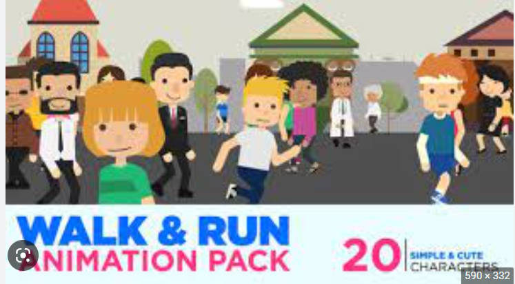 AE模板-走路跑步卡通人物MG动画 Walk & Run Cycle-土狗cg资源站