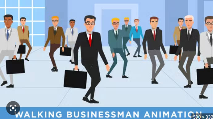AE模板-卡通上班族人物走路MG动画 Walking Businessman Animation-土狗cg资源站