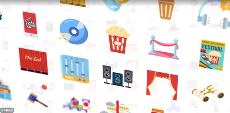 AE模板-100组日常生活图标动画 100 Fun Activities Icons-土狗cg资源站