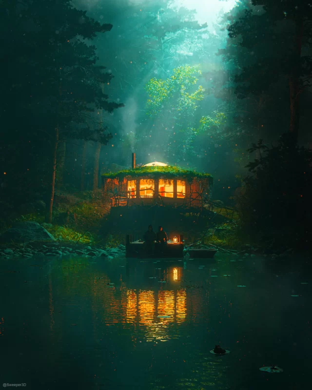 Blender工程素材08-森林静夜（带快速演示教程）-土狗cg资源站