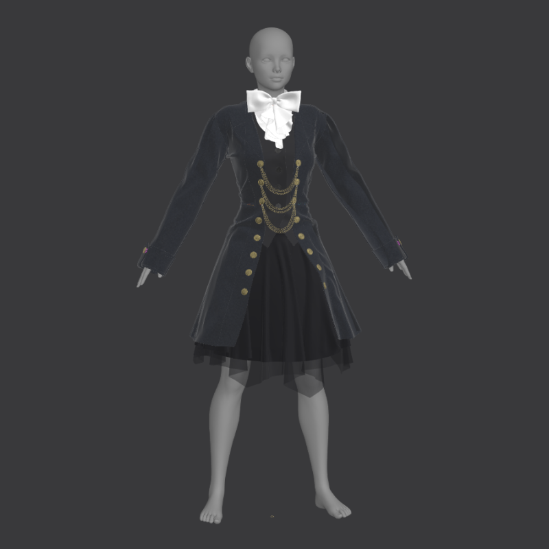 Marvelous Designer复古女性礼服连衣裙爵士服装打版文件MD模型-土狗cg资源站