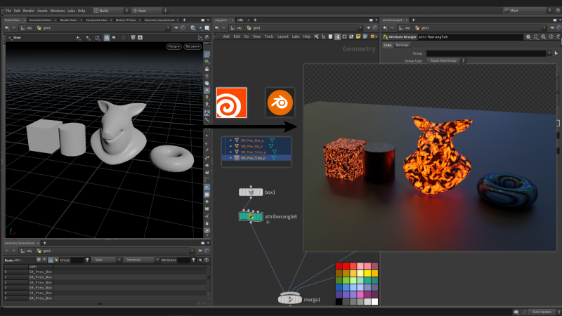 Houdini FBX导出命名导入Blender-土狗cg资源站