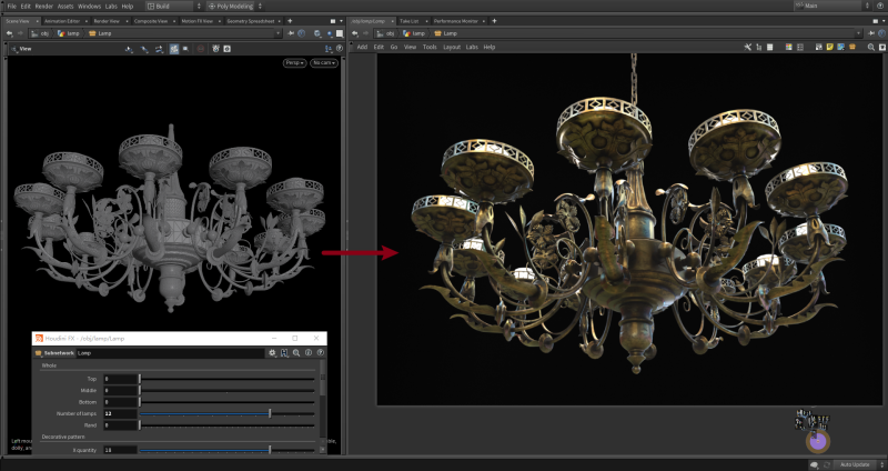 Houdini to Blender 程序化吊灯-土狗cg资源站