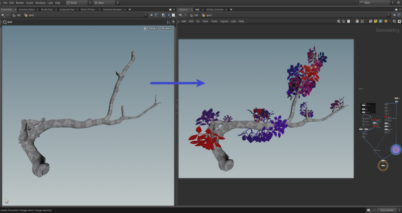 Houdini 在物体表面生成枝叶-土狗cg资源站
