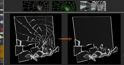 Houdini 对玻璃预切割并 清除未断裂的内部面-土狗cg资源站