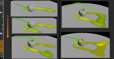 Houdini 将粒子洒落在网格上 并保留路径的颜色-土狗cg资源站
