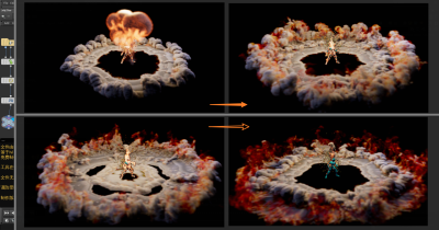 Houdini 基于预设模块 快速实现 角色产生火焰冲击波-土狗cg资源站