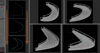 Houdini 程序化生成螺旋楼梯方法和思路-土狗cg资源站