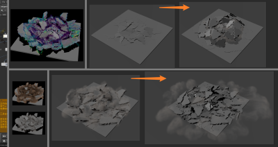 Houdini 撞击地面 获得径向碎裂 并产生灰尘-土狗cg资源站