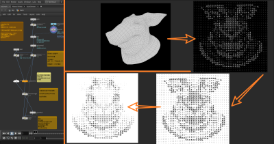 Houdini 将模型 转换为字符排列的效果-土狗cg资源站