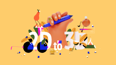 使用 Cinema4D将 2D 转为 3D-土狗cg资源站