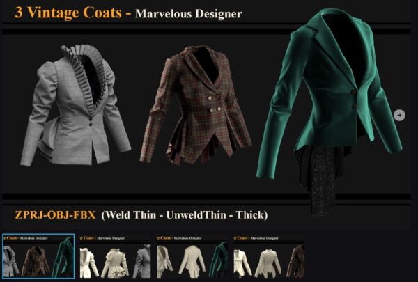 图片[1]-3件复古外套-土狗cg资源站