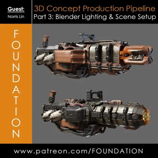 （ai精翻）概念制作流程第 3 部分：与 Norris Lin 一起进行 Blender 照明和场景设置-土狗cg资源站