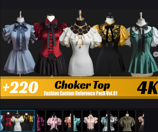 +220 梦幻项圈定制 | 4K | 时尚定制参考包 Vol.01-土狗cg资源站