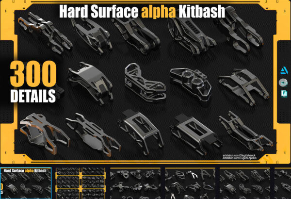 图片[1]-科幻硬表面“阿尔法”KITBASH 300细节-土狗cg资源站