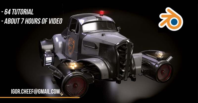 在 Blender 中创建复古未来派汽车-土狗cg资源站