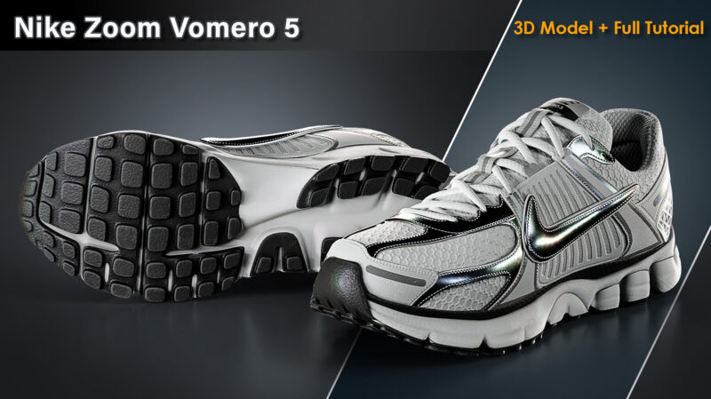 （纯享）Nike Zoom Vomero 5 / 3D 模型+完整教程-土狗cg资源站