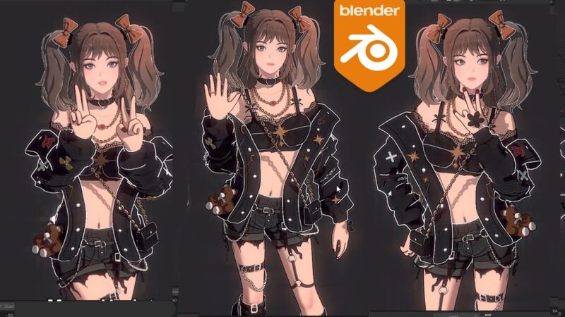 [Ai精翻] 浮世绘风格Blender三渲二（4合1）-土狗cg资源站