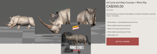 图片[1]-[Ai精翻&Ai中文朗读]使用Maya实现犀牛生物动画4合1-土狗cg资源站