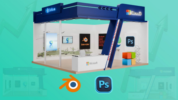 图片[1]-【ai精翻】 Blender 3D 用于企业设计：使用 Blender 4.0 和 Photoshop 创建令人惊叹的博览会摊位-土狗cg资源站