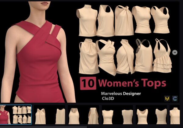 图片[1]-10 款女性上衣 + ZPRJ + OBJ + FBX-土狗cg资源站