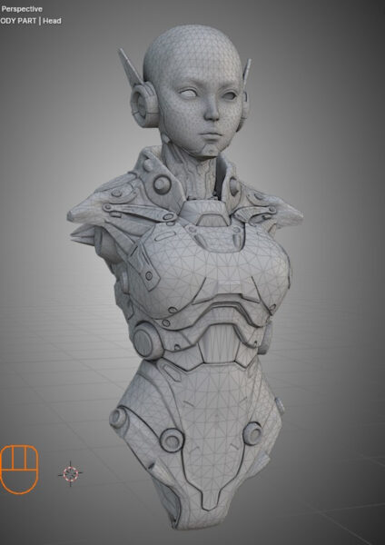 图片[3]-更新中 [免费] Flycat女性机器人角色Blender建模-土狗cg资源站