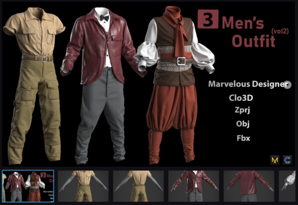 图片[1]-3款男士服装（第二卷）+ Zprj + Obj + Fbx-土狗cg资源站