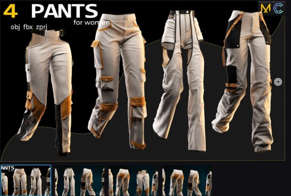 图片[1]-4 条裤子（obj-fbx-zprj）-土狗cg资源站