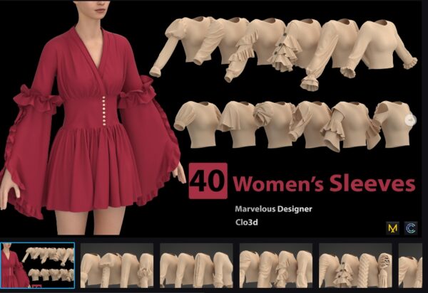 图片[1]-40款女性袖子 + Zprj + Fbx + Obj-土狗cg资源站