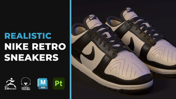 图片[1]-【ai精翻】逼真的耐克复古运动鞋-土狗cg资源站