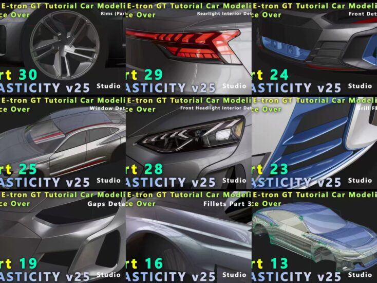 更新进度33/33 [Part 11之后] Plasticity奥迪E-tron GT建模-土狗cg资源站