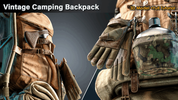 图片[2]-【钻石会员免费】复古露营背包/3D模型+完整教程-土狗cg资源站