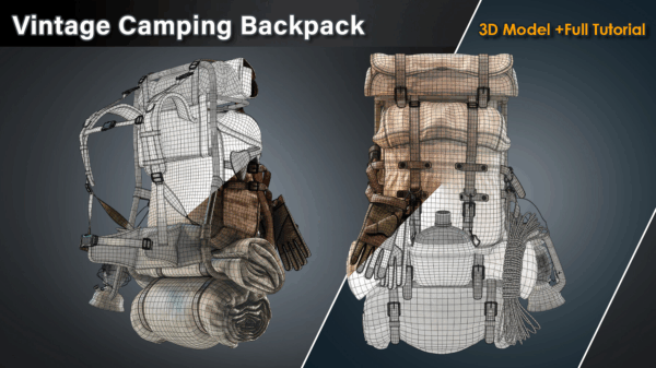 图片[4]-【钻石会员免费】复古露营背包/3D模型+完整教程-土狗cg资源站