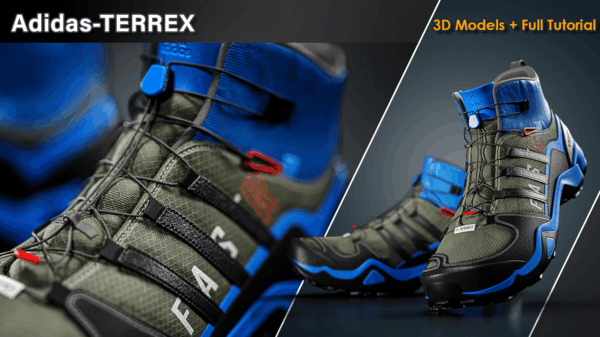 【限时补票价】Adidas-TERREX / 3D模型+完整教程 -土狗cg资源站