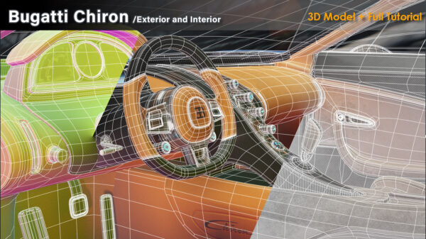 图片[2]-钻石免费:布加迪 Chiron 的完整建模、纹理、照明和渲染教程以及 3D 模型-土狗cg资源站