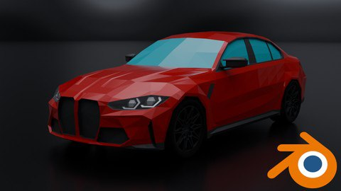 【ai精翻】Blender 中的 3D 低多边形汽车建模-土狗cg资源站
