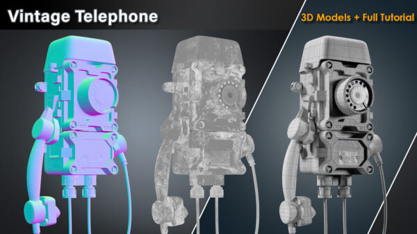 图片[18]-（钻石会员免费）复古电话&卡带机&相机建模模型5合1-土狗cg资源站