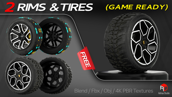 图片[2]-30 个轮毂和轮胎（游戏就绪）+ 免费赠送 2 个-土狗cg资源站