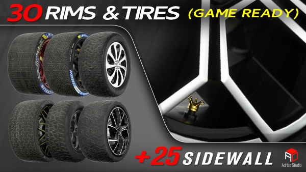 图片[7]-30 个轮毂和轮胎（游戏就绪）+ 免费赠送 2 个-土狗cg资源站