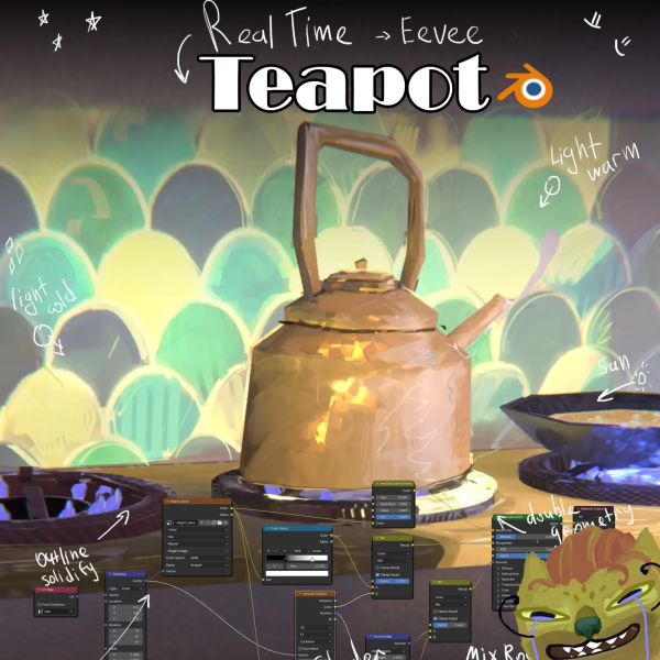 图片[1]-茶壶（风格场景）blender EEVEE-土狗cg资源站