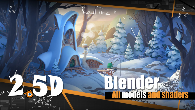 【ai精翻&中文朗读】2.5D Blender场景+指南 - 冬日时光-土狗cg资源站
