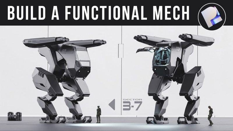 更新中【Ai精翻&Ai中文配音】Plasticity建模&Blender渲染完成科幻机甲-土狗cg资源站