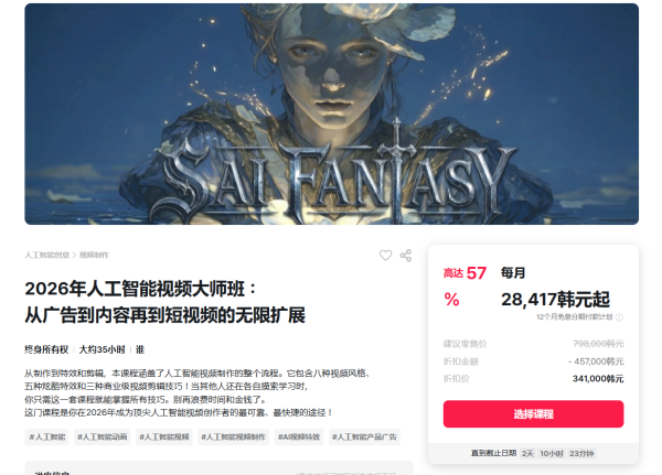 图片[2]-【限时补票价】2026人工智能视频大师班-土狗cg资源站